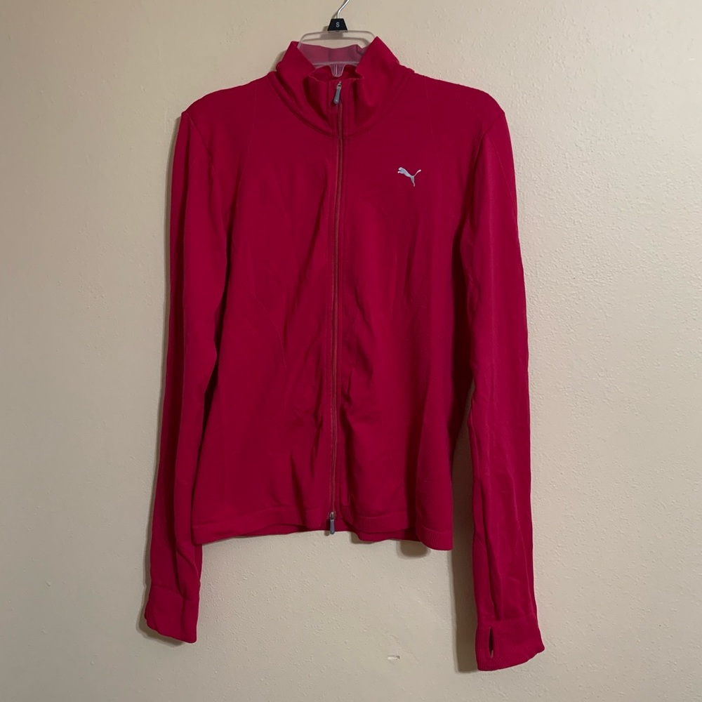 PUMA Running Jacket Dry Cell Magenta Slim Fit Women's Size Large Fit No pockets